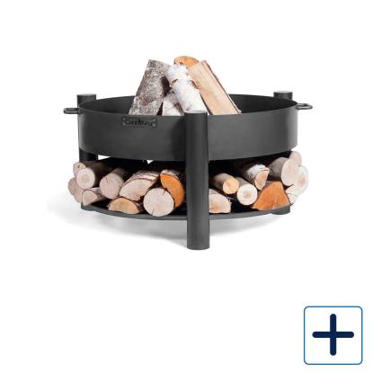 Cook King Montana bålsted med brændehylde, stål, sort