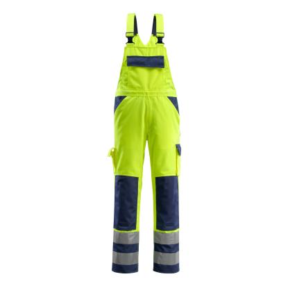 MASCOT SAFE COMPETE Barras overall med knælommer, hi-vis gul/marine