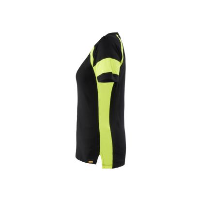 Blåkläder 3524 dame t-shirt, sort/hi-vis gul