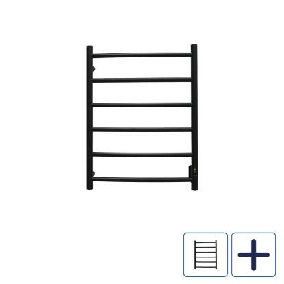 Pax Salsa håndklædetørrer med timer, sort, 540 x 700 mm