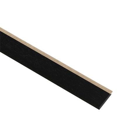 I-Wood afslutningsliste til 4-lamel akustikpanel, sortmalet, beige filt og sort kerne, egefiner, 17 x 67 mm