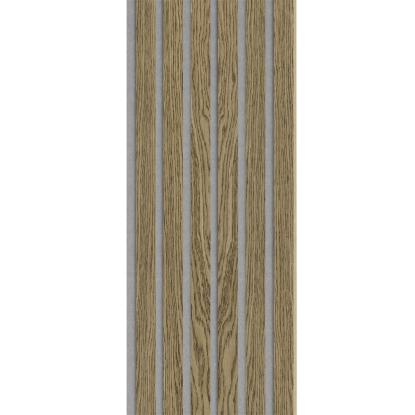 I-Wood Basic Original akustikpanel, mørkebrun olieret, grå filt og lys kerne, egefiner, 16 x 300 mm 