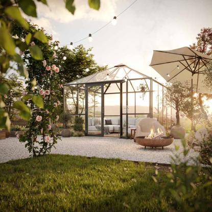 KGT PaviLux pavillondrivhus, antracitgrå, 12,25 m²
