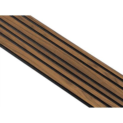 I-Wood Basic Mixed akustikpanel, klar olieret, sort filt og sort kerne, valnøddefiner, 17 x 300 mm 