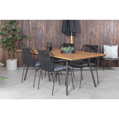 Venture Design Chan havebord, sort/natur, 100 x 200 cm