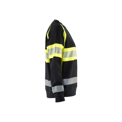 Blåkläder 3409 dame high vis sweatshirt, sort/hi-vis gul