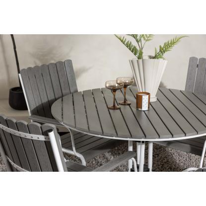 Venture Design Holmsund spisebordssæt, grå, Ø100 cm