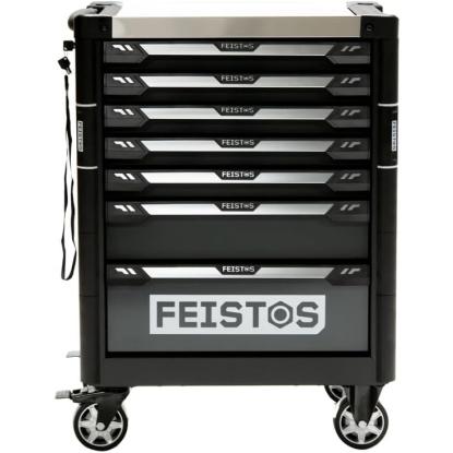 Feistos Mento 3 værkstedsvogn med 158 dele, stål, antracitgrå/sort, 98 x 73 x 48 cm