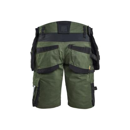 Blåkläder 1972 striker håndværkershorts med stretch, skovgrøn/sort