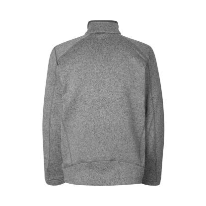 ID 0847 Zip-n-Mix strikfleece cardigan, melange, grafit melange
