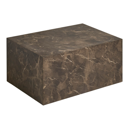 Prague sofabord i marmor look, brun, 80 x 60 cm