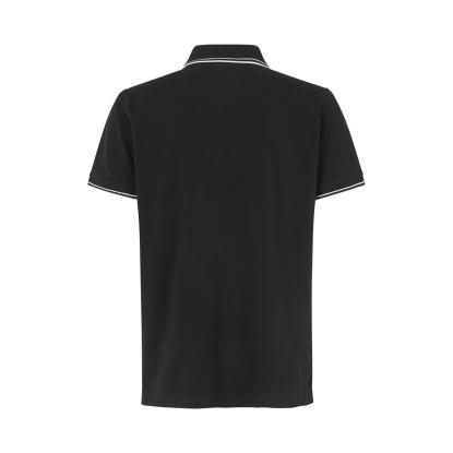 ID 0522 Kontrast poloshirt med stretch, sort
