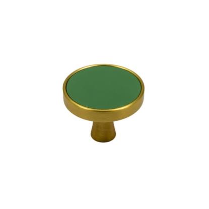 Jasa Company Madeira møbelknop med grøn top, Ø33 mm, messing/grøn