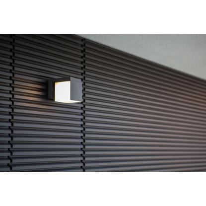 LUTEC CUBA udendørs LED væglampe, 3000K, IP54,  mørk grå