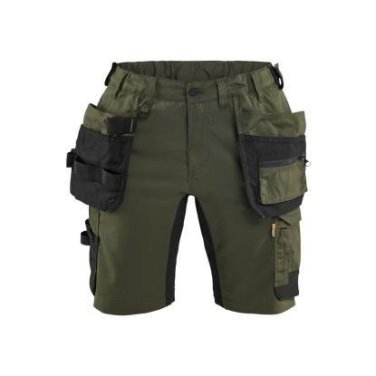 Blåkläder 7133 dame håndværker shorts med stretch, skovgrøn/sort
