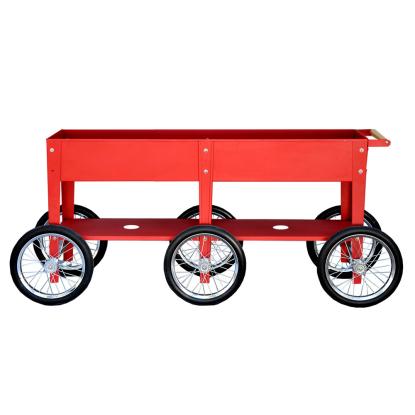 Herstera Wheels højbed med hjul, pulverlakeret stål, rød, 80 x 50 x 186 cm