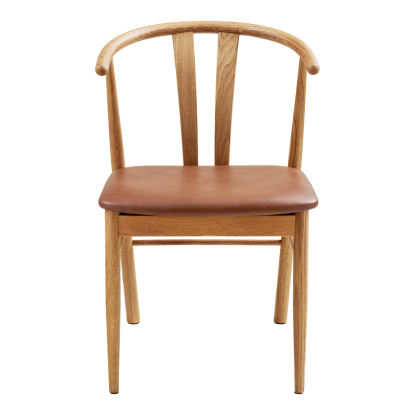 Artenara spisebordsstol, eg, brun
