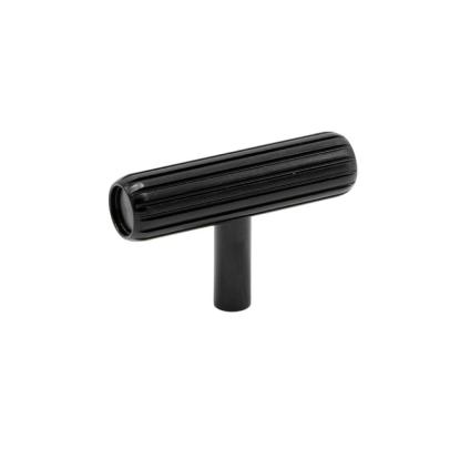 Beslag design T Rille knop, børstet sort