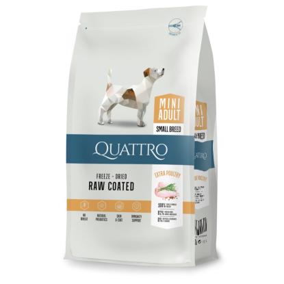 Quattro All Breed hundefoder med fjerkræ til små voksne hunde - 7 kg