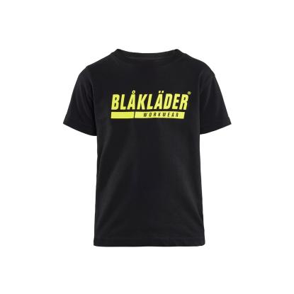 Blåkläder 5200 t-shirt til børn, sort/hi-vis gul