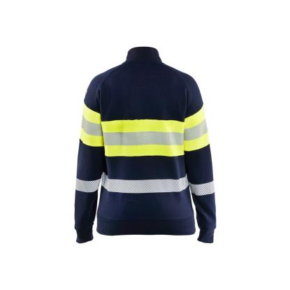 Blåkläder 3472 dame multinorm sweatshirt full zip inherent, marineblå/hi-vis gul