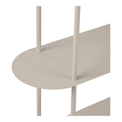 Rieti asymmetrisk reol med fem hylder, metal, sand, 139 x 118 x 31 cm