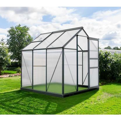 Westmann Flora 66 drivhus, aluminium/polycarbonat, antracitgrå - 3,69 m²