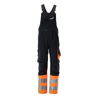 MASCOT SAFE SUPREME Sunderland overall med knælommer, mørk marine/hi-vis orange