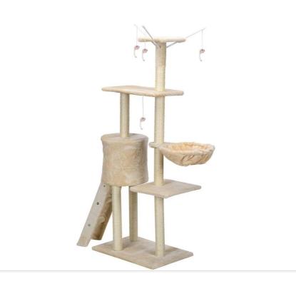 XXL kradsetræ til katte, beige, 135 x 97 x 55 cm
