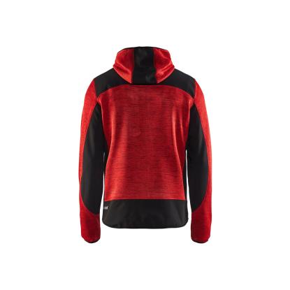 Blåkläder 4930 strikket jakke med softshell, rød/sort