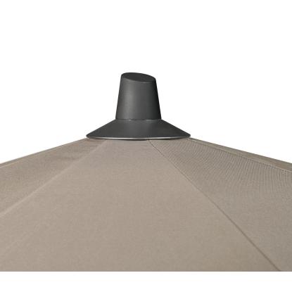 Platinum Sun & Shade Riva parasol, teak look/antracitgrå, Ø300 cm