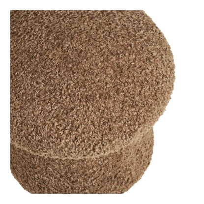 Enna puf, imiteret pels, brun, Ø45 cm