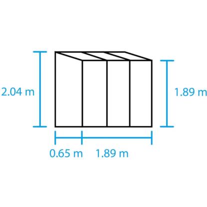 Halls Qube Lean-to 26 drivhus 1,2 m², sort, 3 mm hærdet glas