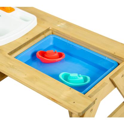 TP Toys picnicbænk med vask og vandhane, træ, 71 x 94 x 89 cm