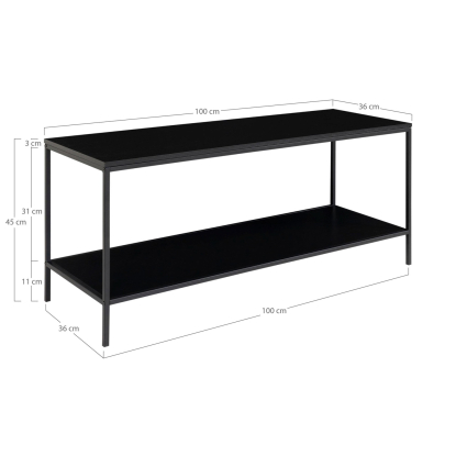 Vita TV-bænk, sort, 100 cm