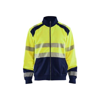 Blåkläder 3558 high vis sweatshirt full zip, hi-vis gul/marineblå