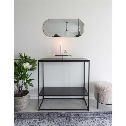 Ovalt spejl med ramme i messing look 35x80 cm