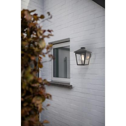 LUTEC ZAGO udendørs væglampe, E27, IP44, sort