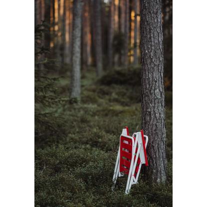 Varax Retro stol, sammenklappelig, hvid/rød