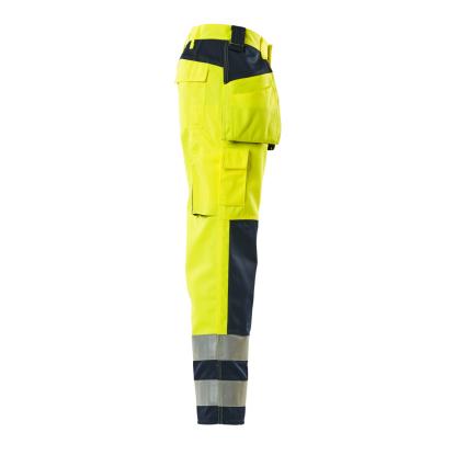 MASCOT SAFE COMPETE Almas arbejdsbukser med hængelommer, hi-vis gul/marine