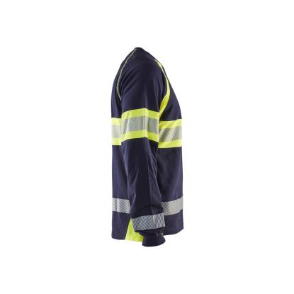 Blåkläder 3510 high vis t-shirt lang ærme, marineblå/hi-vis gul