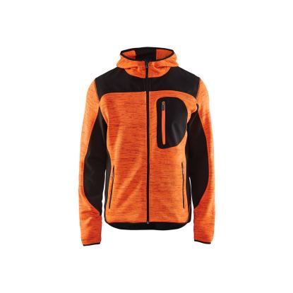 Blåkläder 4930 strikket jakke med softshell, hi-vis orange/sort