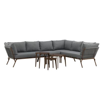 Venture Design Roxo hjørnesofasæt, mørkegrå/brun