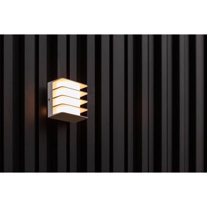 LUTEC GRIDY udendørs LED væglampe, IP54, hvid
