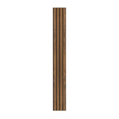 I-Wood Basic 4-lamel akustikpanel, klar olieret, sort filt og sort kerne, valnøddefiner, 17 x 300 mm 