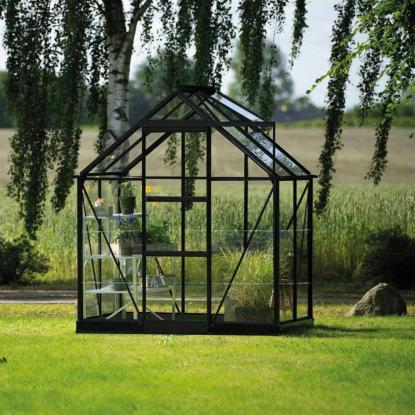 Halls Icon 6 drivhus 2,5 m², sort, 3 mm glas