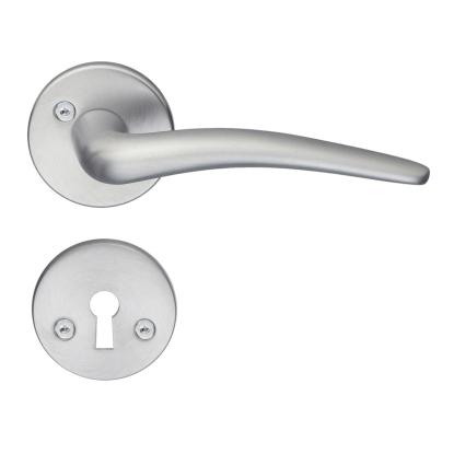Beslagsboden Spar dørgreb med roset og nøgleskilt, indendørs, 115 mm, buet, børstet krom