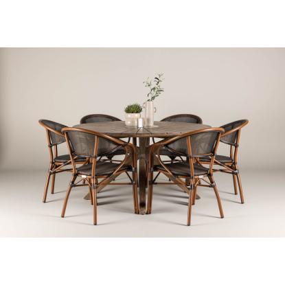Venture Design Vila Real caféstol med armlæn, sort/brun 