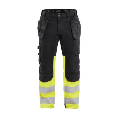 Blåkläder 1558 high vis buks med stretch, sort/hi-vis gul