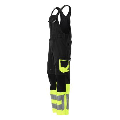 MASCOT SAFE SUPREME Sunderland overall med knælommer, sort/hi-vis gul